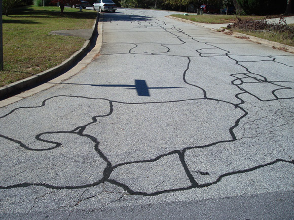Cracks in the road